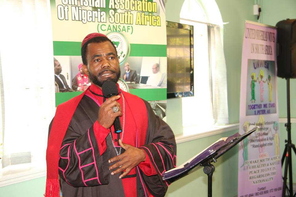 Bishop Chidi Enweremadu leading a prayer session