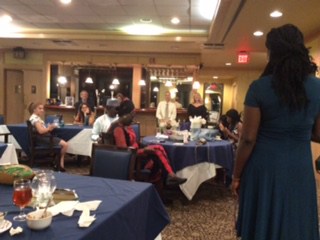 Chibok grad  giving vote of thanks at the graduation reception 